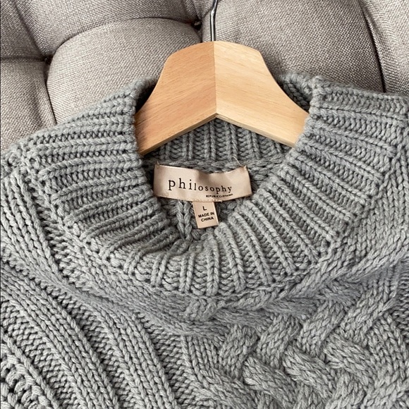 Philosophy Grey Chunky Knit Sweater - Picture 2 of 2